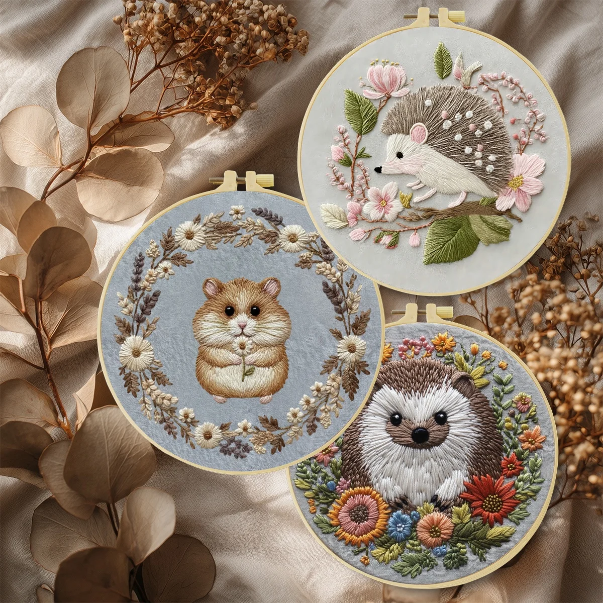 3-teiliges DIY-Stickmaterial-Set für Anfänger, inklusive Nadeln, Fäden, Stick-Starter-Kit, Kreuzstich-Kunst als Geschenk. – Detail 2