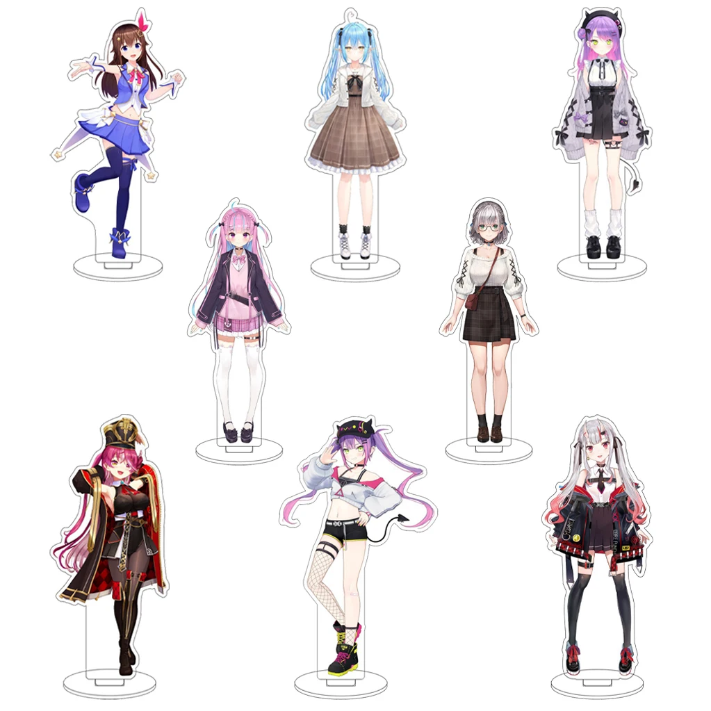 Figura Acrílica de 16 cm de Anime Hololive Vtuber Tokoyami Towa, Nakiri Ayame, Houshou Marine, Minato Aqua, con Base, Adornos, Regalos