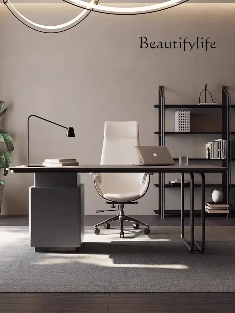 

компьютерный стол Italian light luxury computer desk study home desk design sense baking paint simple calligraphy table and chai