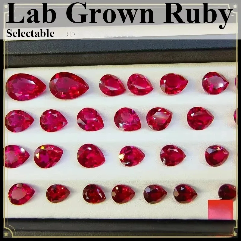 Lab Grown Ruby Various Shape Pigeon Blood Red Charms Gemstone for DIY Jewelry Making Materials Selectable Certificate