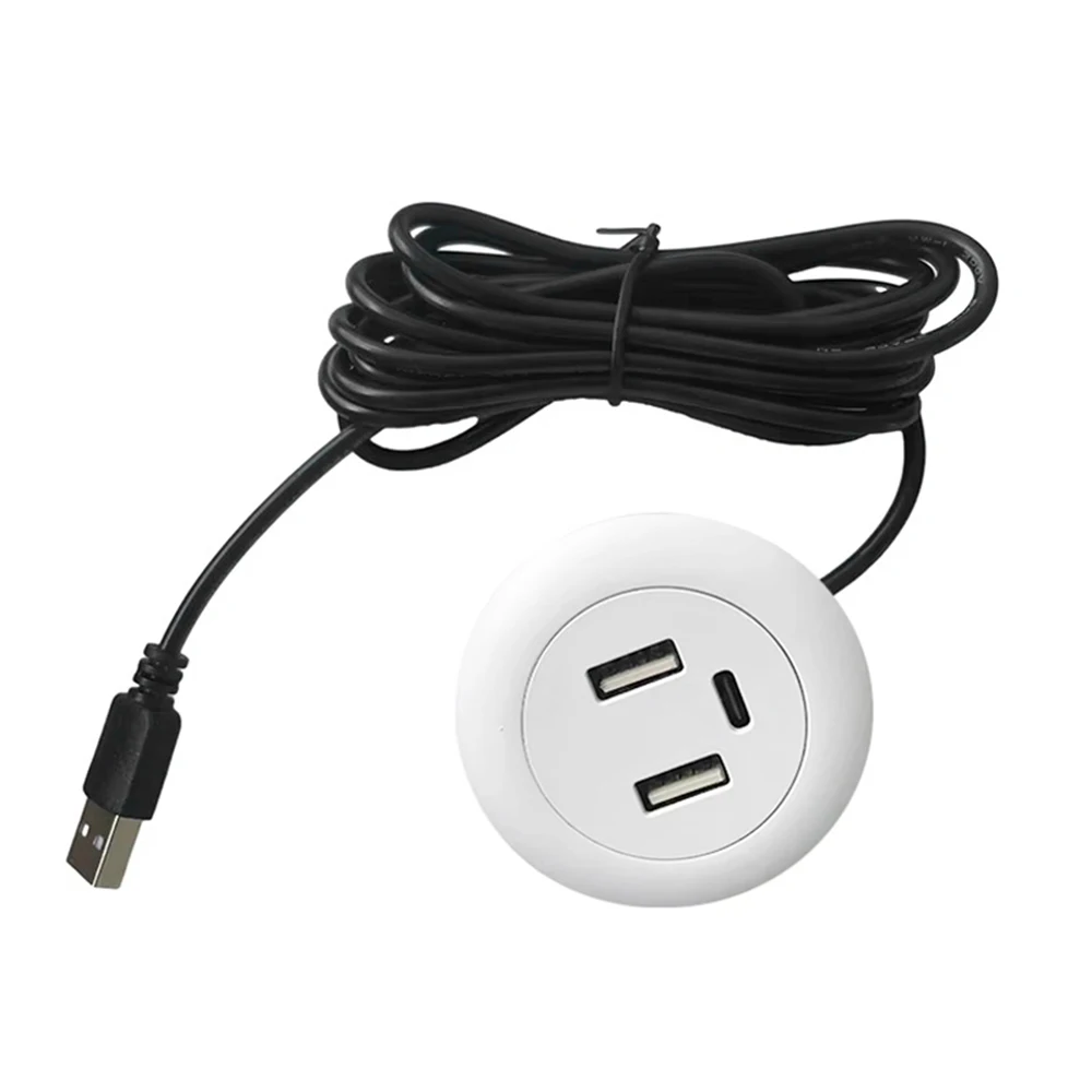 Porta USB embutida de mesa 5V2A adequada para armários de cama, telefones celulares, sofás multifuncionais, soquetes de carregamento de móveis ocultos