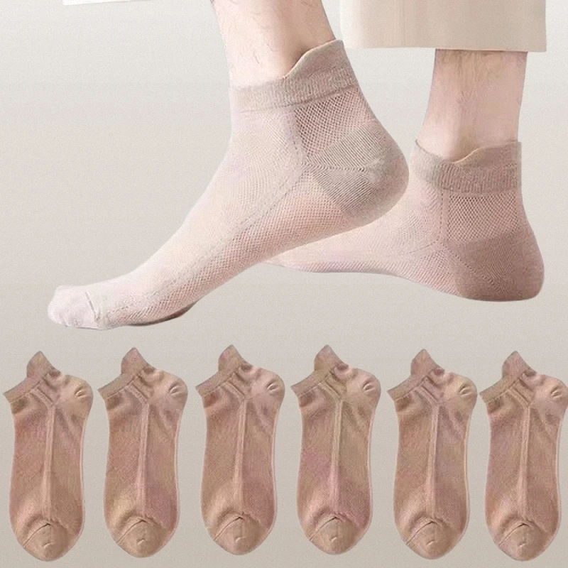 Chaussettes d'été pour hommes, dépistolet ant astronomique, absorbant la sueur, mince, respirant, bateau peu profond, sport, mode, 6/12 paires