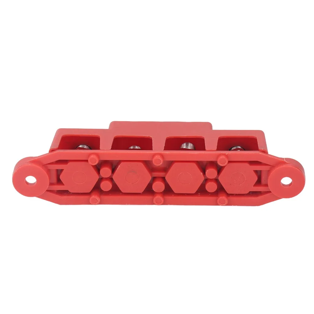 Screw Terminals 4 Position M10 Studs Bus Bar M10 3/8 Red/Black Power Distribution Block 48VDC 250A 4 Position Bus Bar Marine