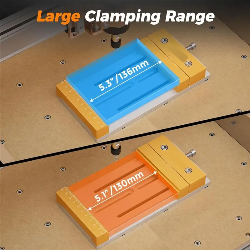 LLCS-For Desktop CNC Router Machines-7.87X3.94 Inch(20X10cm) CNC Vise Worktable 136Mm Clamping Range,For Woodworking