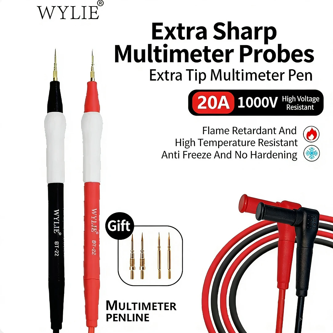 WYLIE Extra Tip Multimeter Pen BT-22/High Temperature/Suitable electrical apploances, circuits,testing /High overload capacity