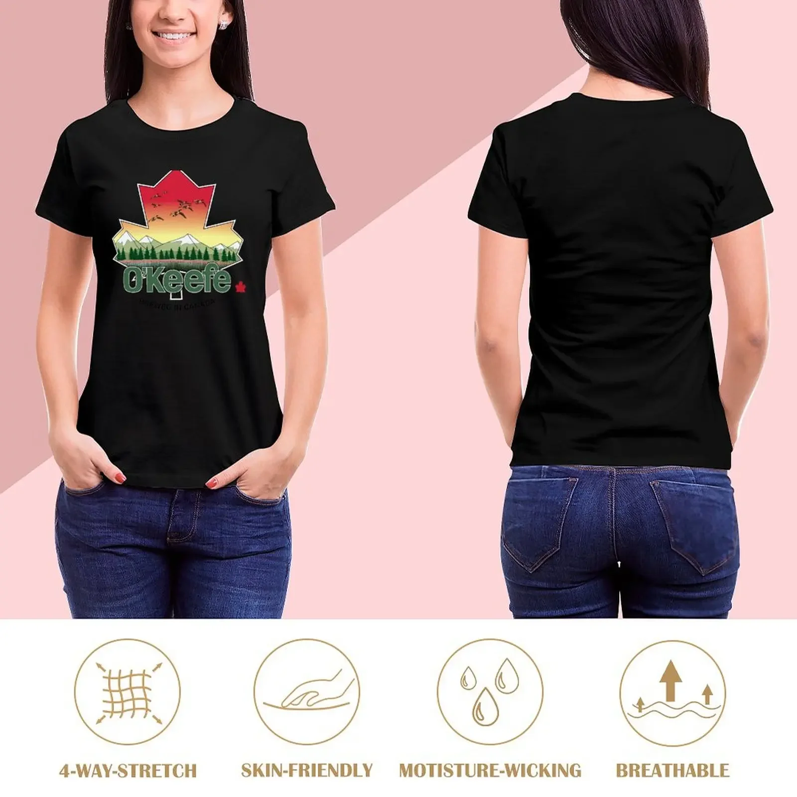 O'Keefe Brewery - Brewed in Canada T-Shirt summer top quick-drying animal print customizeds T-shirts for Women