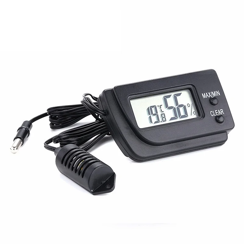 Reptile Thermometer, Digital Thermometer Hygrometer for Reptile Terrarium, Temperature and Humidity Monitor in Acrylic and Glass