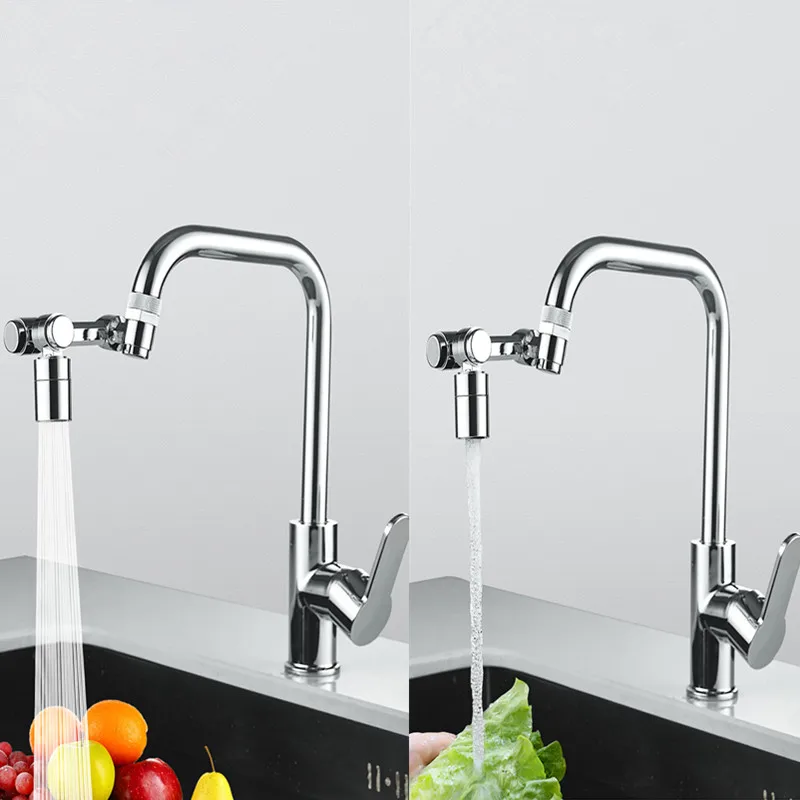 1440 Degree Universal 2 Mode Rotatable Extension Faucet Sprayer Head Bathroom Tap Extend Adapter Aerator Plastic Faucet Extender