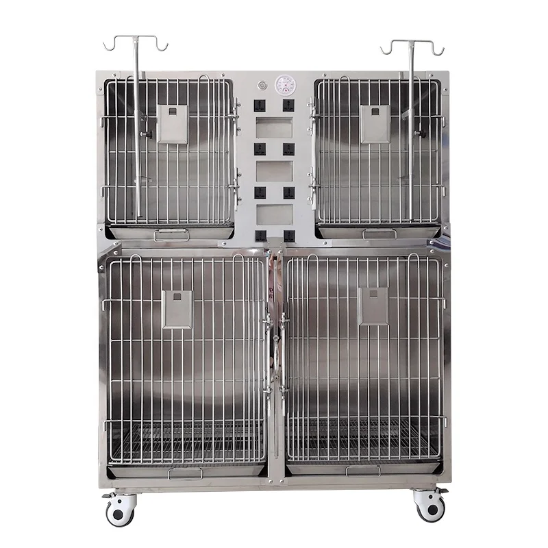 Lize Direct Heavy Duty Stainless Steel Simple Animal Pattern Power Supply Version Inpatient Oxygen Cage Pet Infusion
