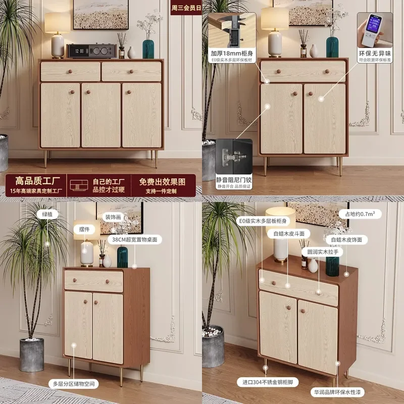 For French Antique Retro Solid Wood Chest of Drawers Bedroom Storage Bedside Stand Cabinet Living Room Wall Decorative