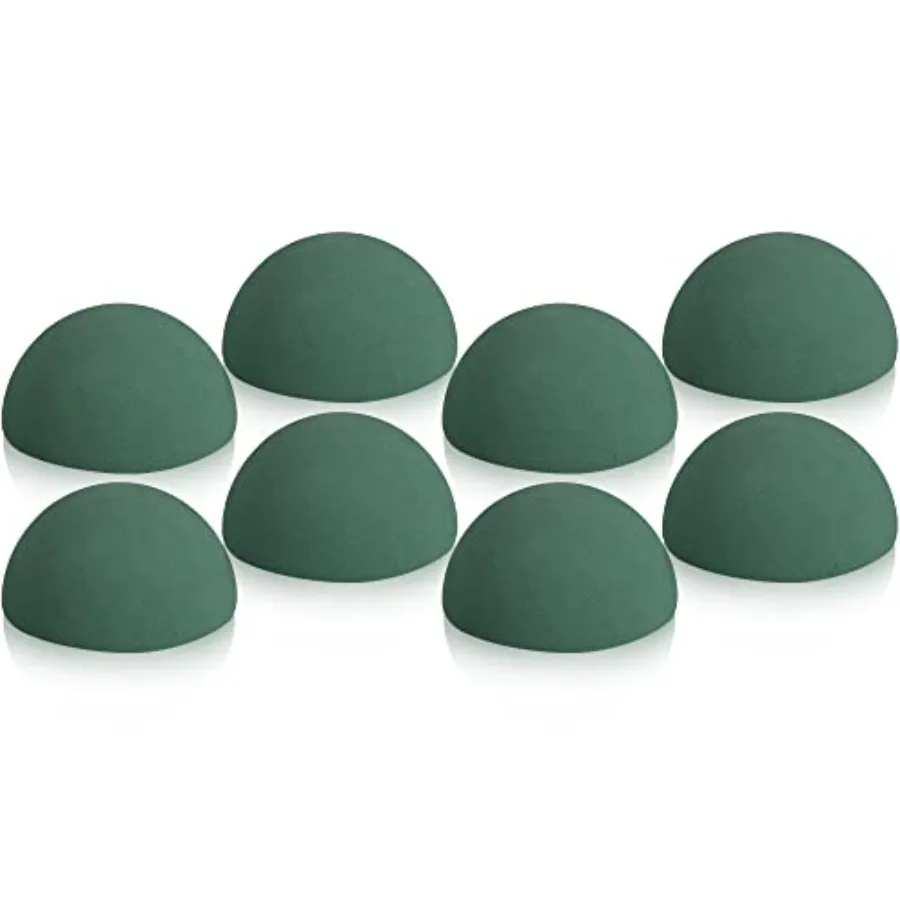 

Shihanee 8 Pcs Half Ball Floral Dry Foam Green Round Foam Block Dry Balls Large Flower Craft for Artificial Plant Bouquet Arran