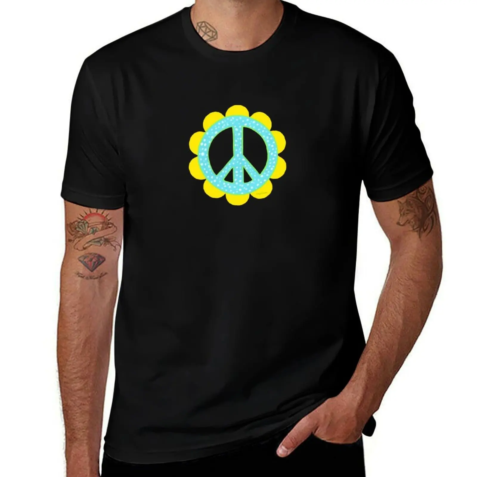 

Peace Sign Flower T-Shirt man t shirt clothes Funny t-shirts outfits for men