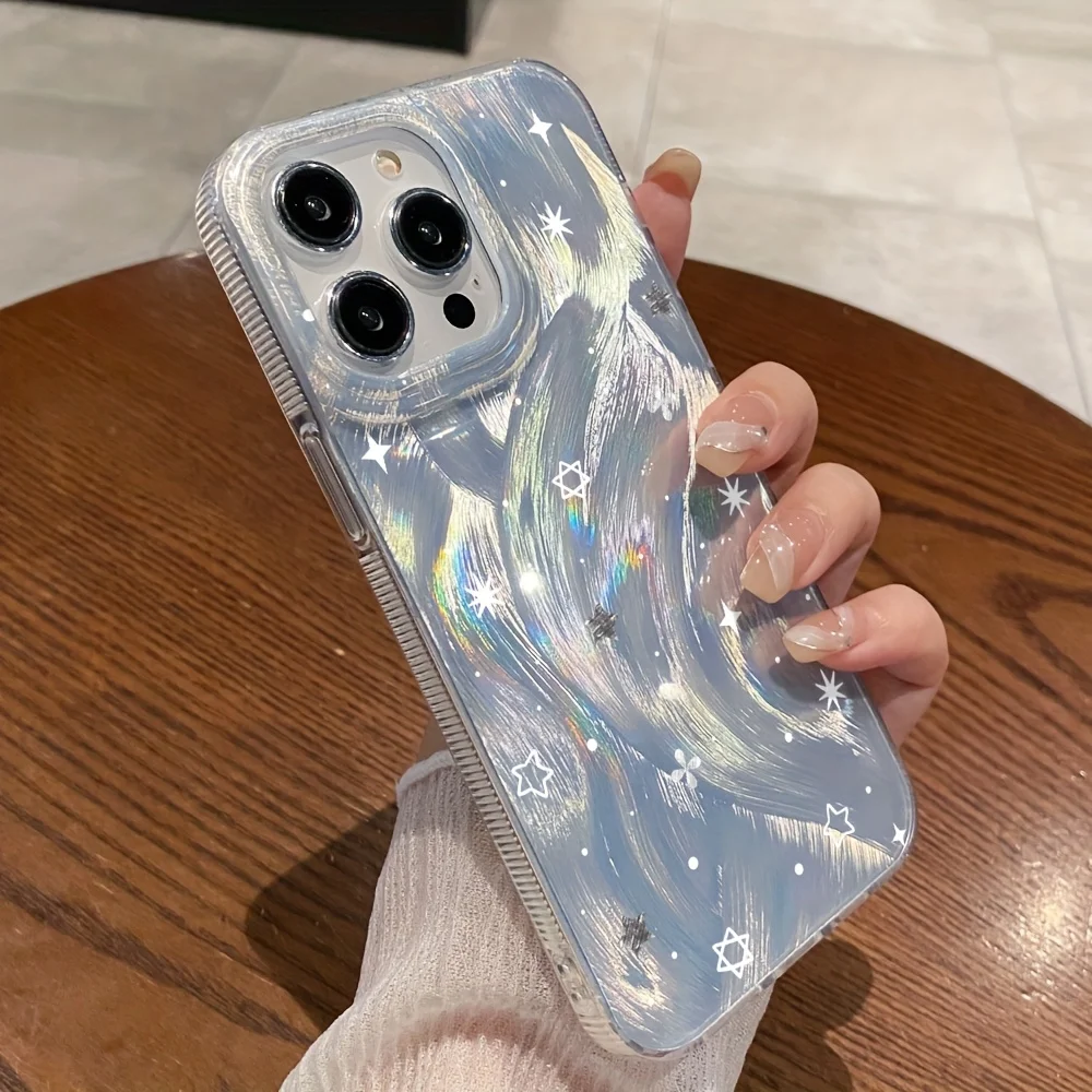 Transparent White Star Phone Case For Samsung Galaxy S25 S24 S22 S23 S21 Ultra Plus FE A56 A55 A54 A53 A16 A15 A36 A26 Cover - náhled 5