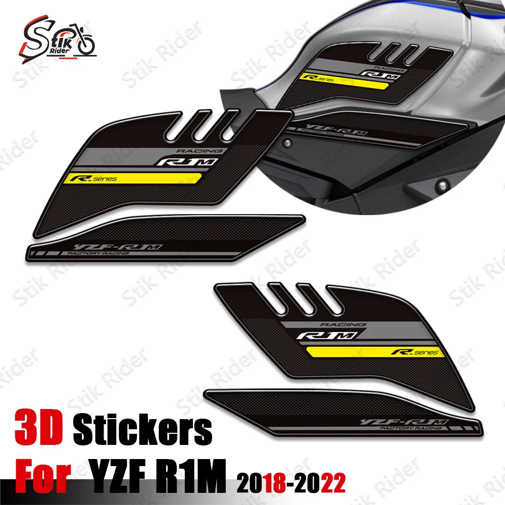 

Motorcycle Fuel Tank Pad Stickers 3D Tank Protector Decals Waterproof For YAMAHA YZF R1M YZFR1M 2018 2019 2020