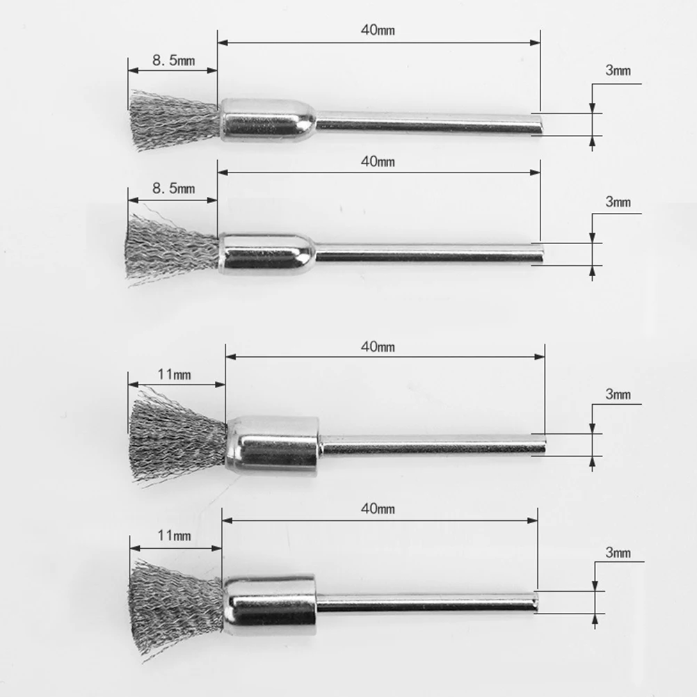 

15pcs Wire Brush Steel Polished Head Small Brushes Tool for Grinding Cleaning Metal Surface Rust Dust Oxide Layer Removal
