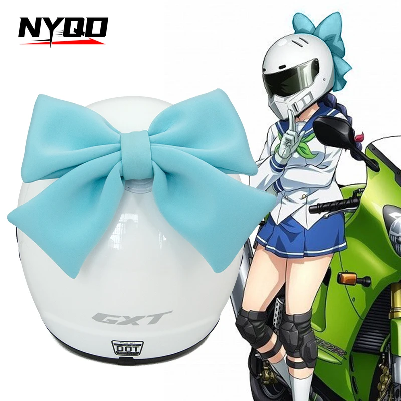 Universal Helmet Bow Women Polyester Satin Ribbon Bow Helmet Decoration Motorcycle Helmet Accessories with Quick Release Socket