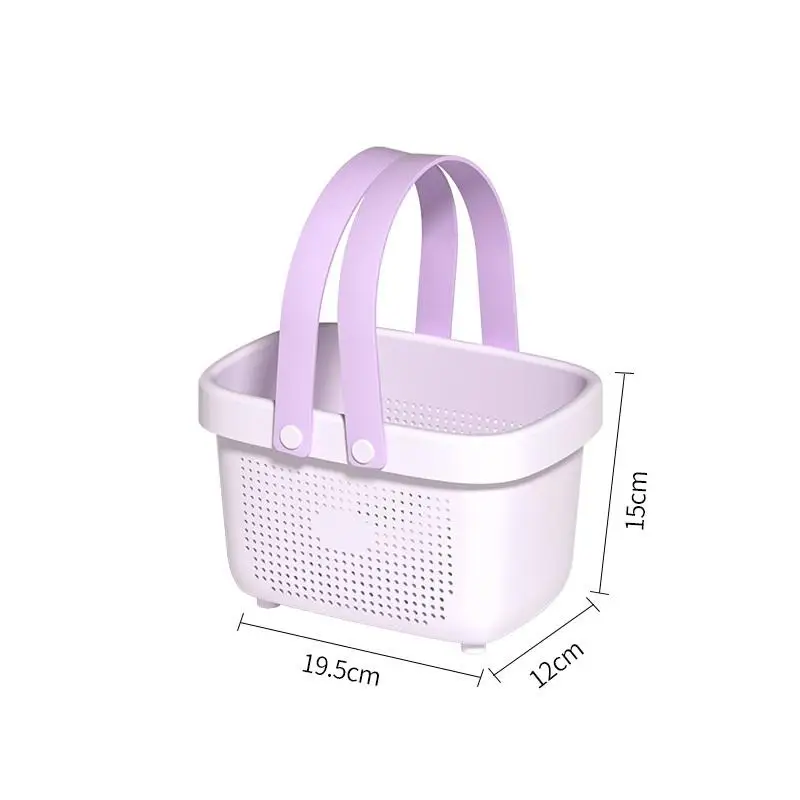 With Handle Portable Shower Caddy Tote Organizer Basket Bin For Bathroom Kitchen Dorm Room Bedroom, Green Plastic Storage Basket