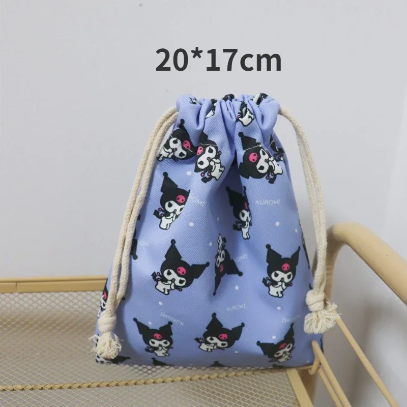 Sanrio Kuromi Drawstring Pocket Storage Mobile Phone Storage Bag Portable Handbags Foldable Grocery Bags Canvas Storage Bag Gift