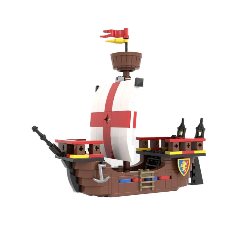 مجموعة بناء سفينة العصور الوسطى مكونة من 244 قطعة - نموذج قارب شراعي عتيق للمراهقين والكبار، هدية ديكور بحري يمكنك صنعها بنفسك مع دليل