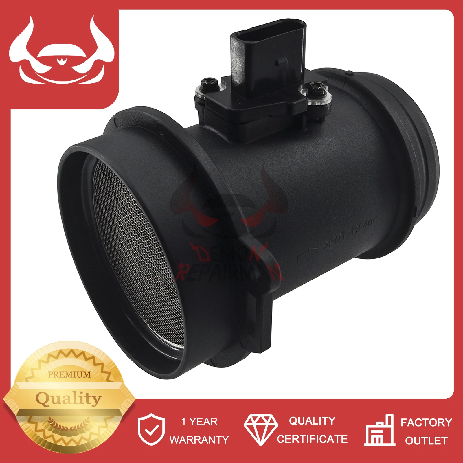 06J906461D Air Flow Sensor Compatible With AUDI A3 A4 2004-2009 A6 2.0L VW Jetta GTI Golf 06F-90G-461A 06F906461A