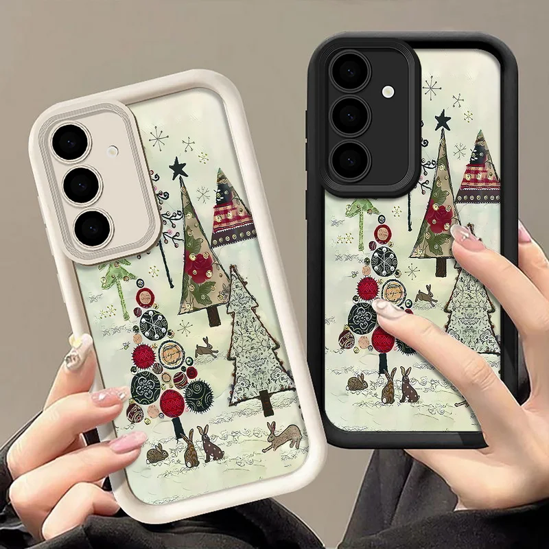 Winter Weihnachtsbaum Handyhülle für Samsung Galaxy A56 A16 A17 A36 A26 A55 A54 A15 S24 S25 FE S24 S23 S22 Ultra S25 Edge Cover