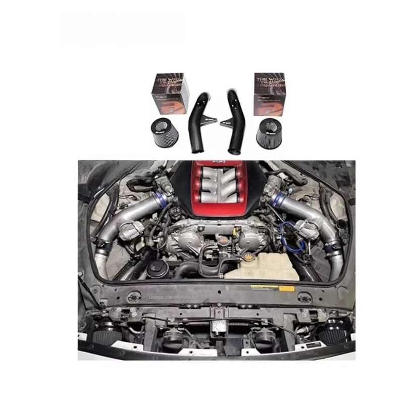 

Quality 100% Dry Carbon Fiber Cold Air Intake System Without Bellows for GTR R35 3.8TT