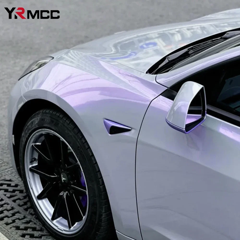 

Automotive Packaging Film Gloss Dreamy Gray and Purple Vinyl Stickers Waterproof Scratch-resistant Exterior Interior Accessories