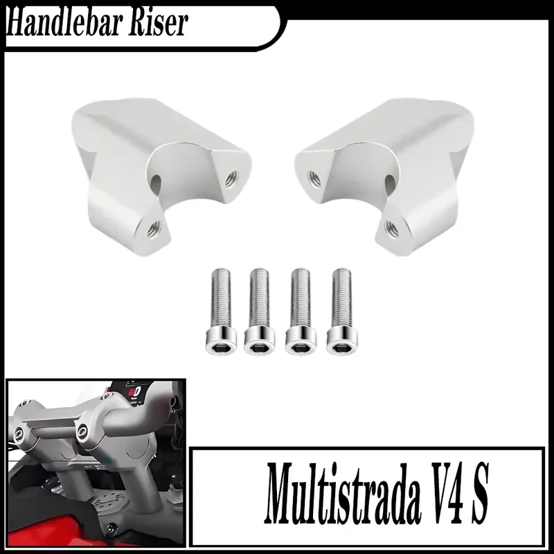 For Multi strada V4 Pikes Peak / Rally V4S Accessories Motorcycle Handlebar Riser Heightening Clamp Mount
