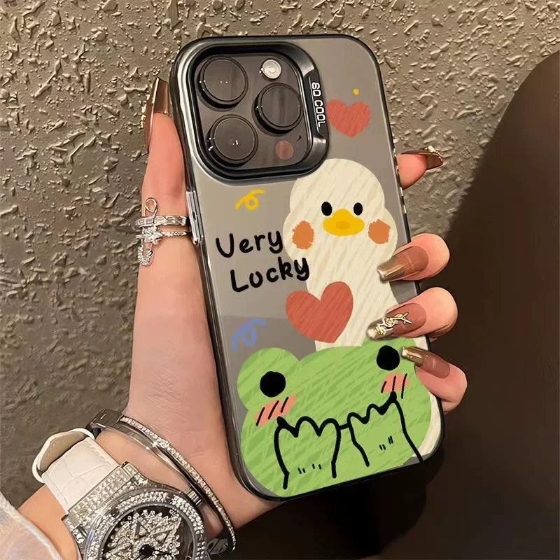 

Lucky Frog Little Duck Mobile Phone Case is f0or iPhone 15Promax 14Pro 11 12 13Promax Series Personalized Cute Mobile Phone Case