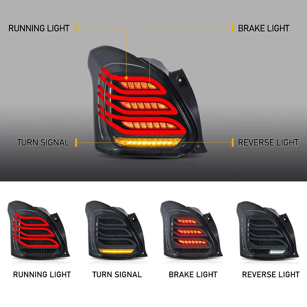 LED Tail Light for Suzuki Swift 3th 2017-2023 Start up Animation Sequential Turn  Assembly