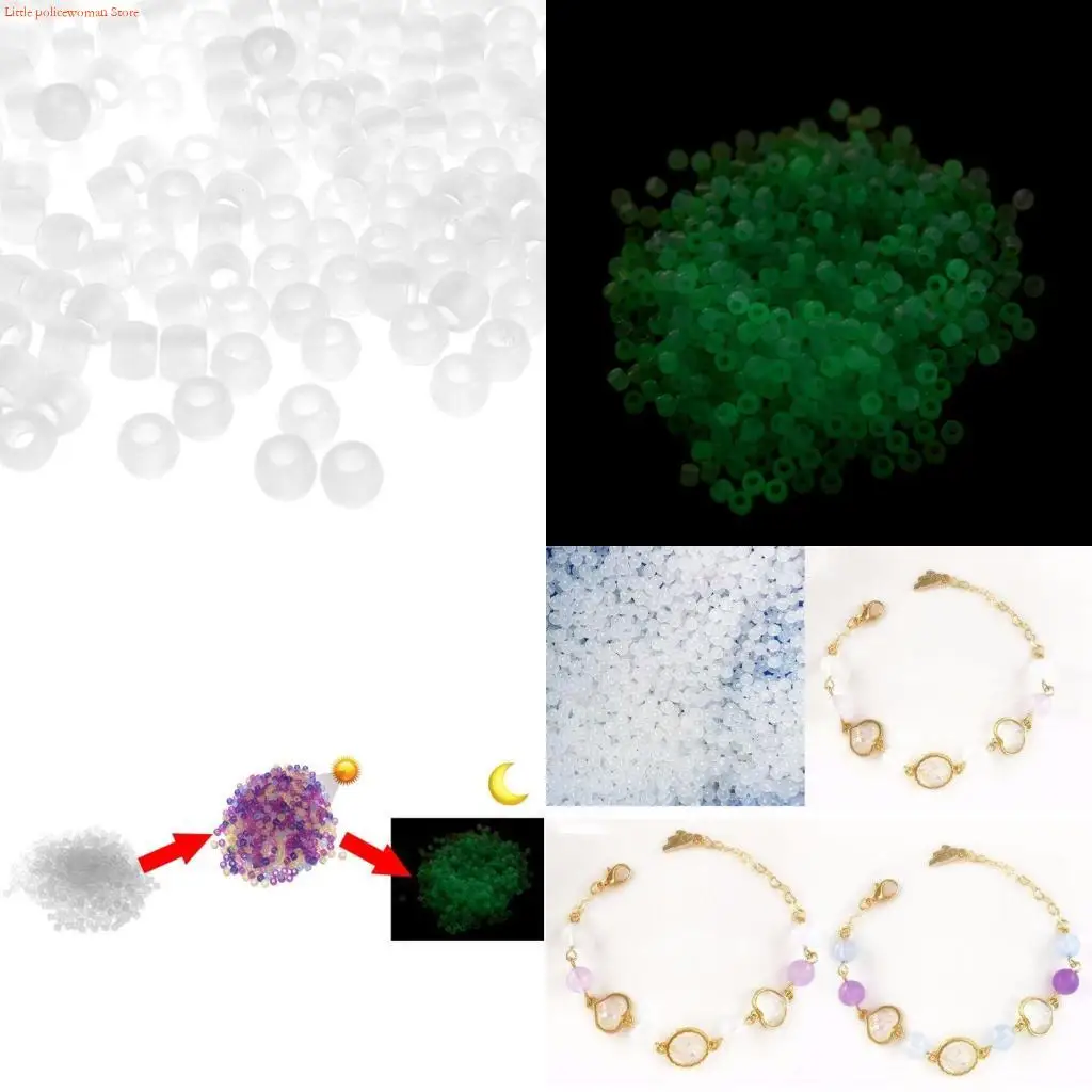 

F92D Color Changing Beads UV Acrylic Luminous Glow Spacer DIY
