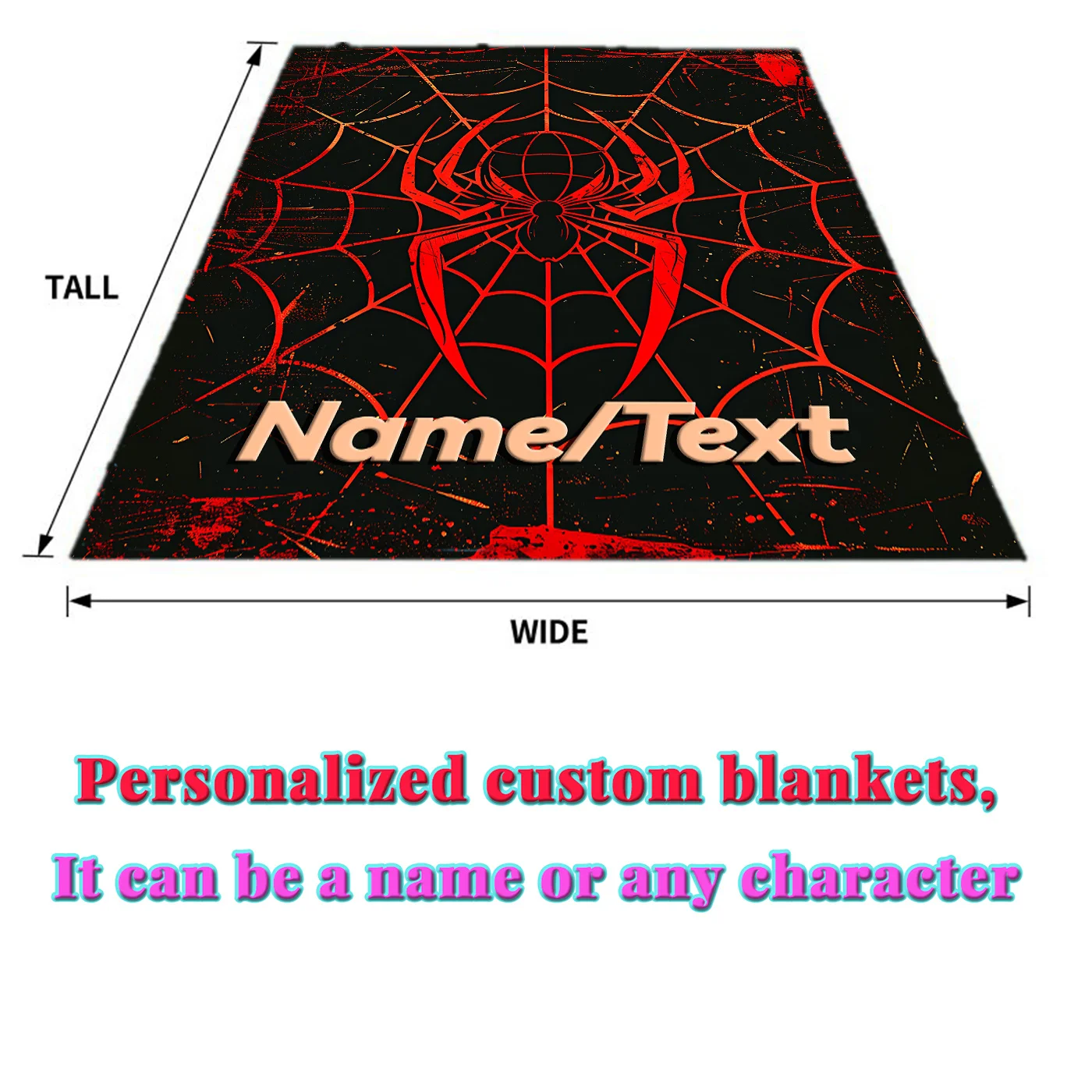 Customizable spider themed flannel blanket Multi color digital printing _ Tear resistant polyester fiber Bed, sofa, all season
