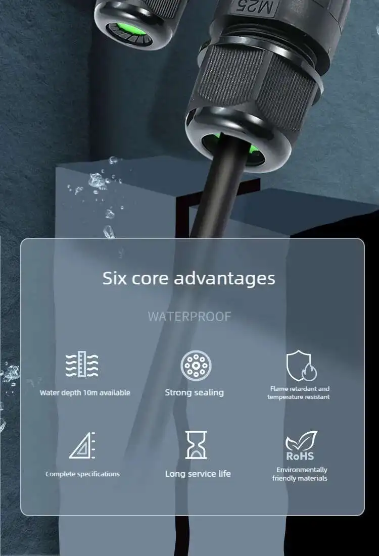 IP68 Wasserdichte Klemmenblöcke Outdoor Regenfeste Drahtverbinder Lötfreie LED-Lampen Elektrische Kabelverbindungen Schnellverbinder – Detail 2