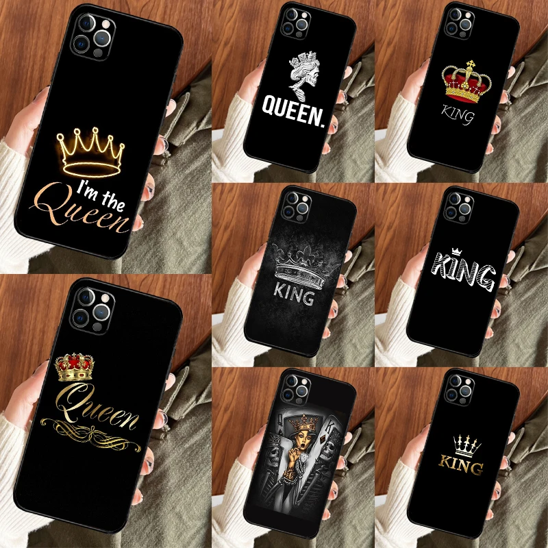 King Queen Art Funda For iPhone 14 12 11 13 15 16 Pro Max Mini X XS XR Plus Phone Case Cover