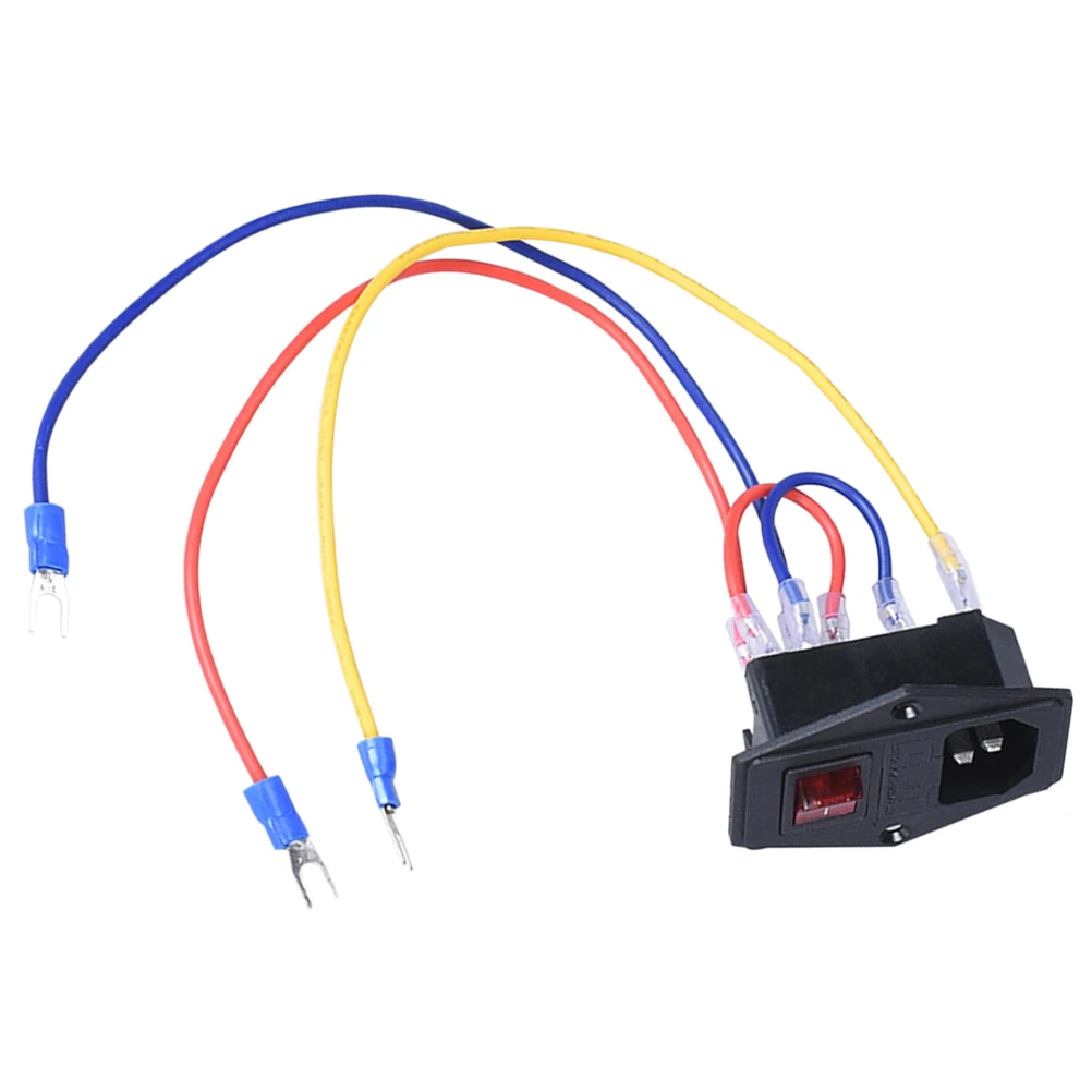 

15A Boat Type Outlet 20cm 16AWG Cable Rocker Socket Module Fuse 3D Printer Conductor