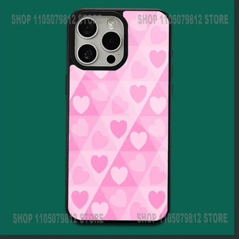 Cute Love Heart Phone Case For iPhone17,16,15,14,13,12,11,Plus,Pro,Max,Mini Soft Magesafe Magnetic Wireless Charge