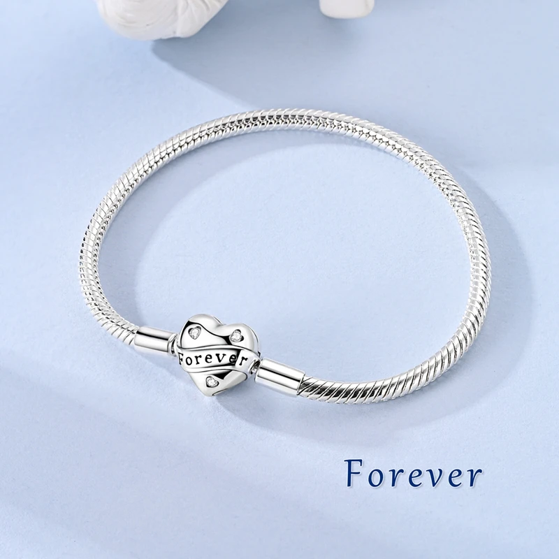 الأصلي سوار الأبدية الحب القلب 925 فضة سلتيك الأفعى سلسلة سوار سحر المرأة غرامة هدية مجوهرات الإكسسوار #3