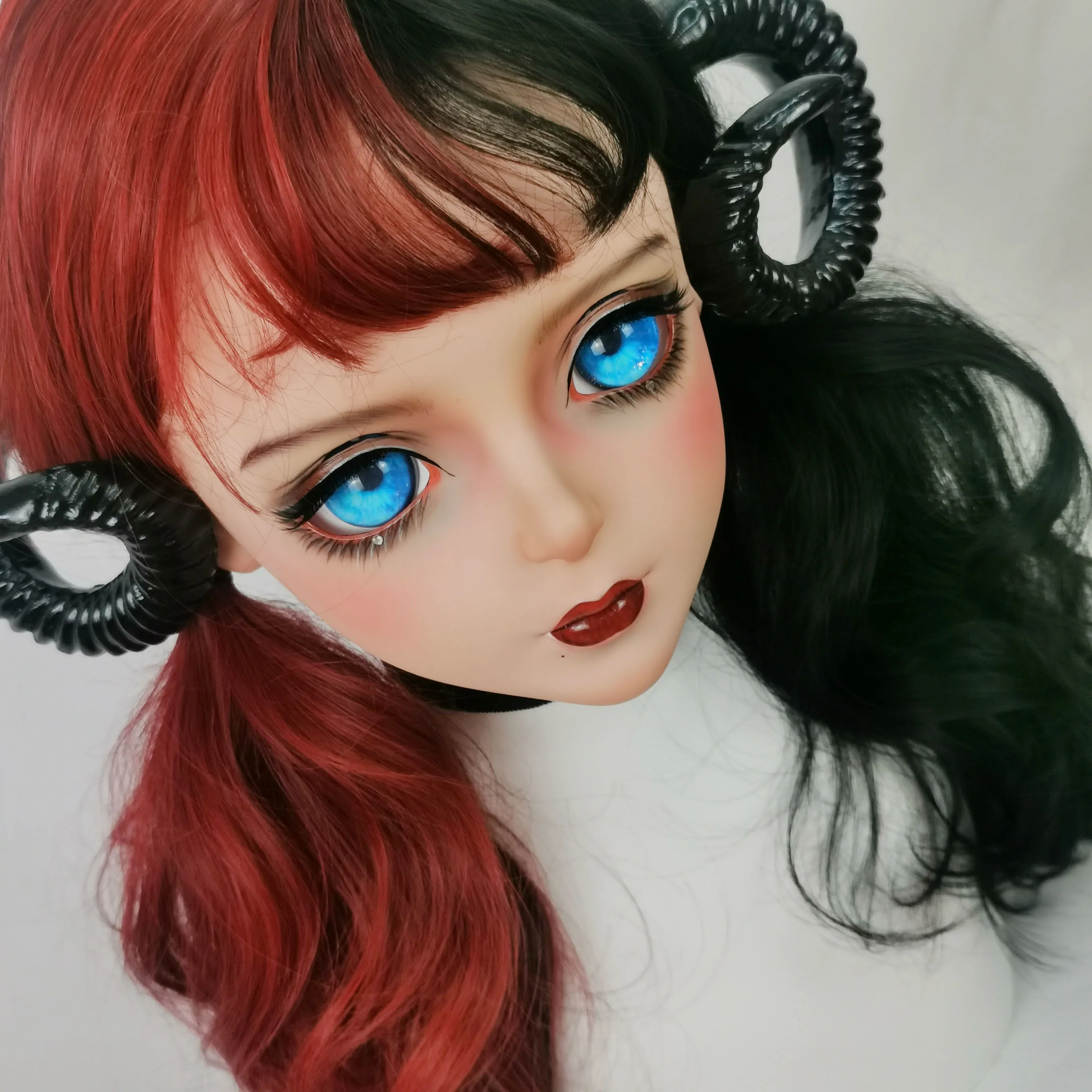 (DOLLKII-S7) qualidade artesanal feminino menina resina meia cabeça cosplay japonês role play bjd kigurumi máscara crossdresser boneca máscara