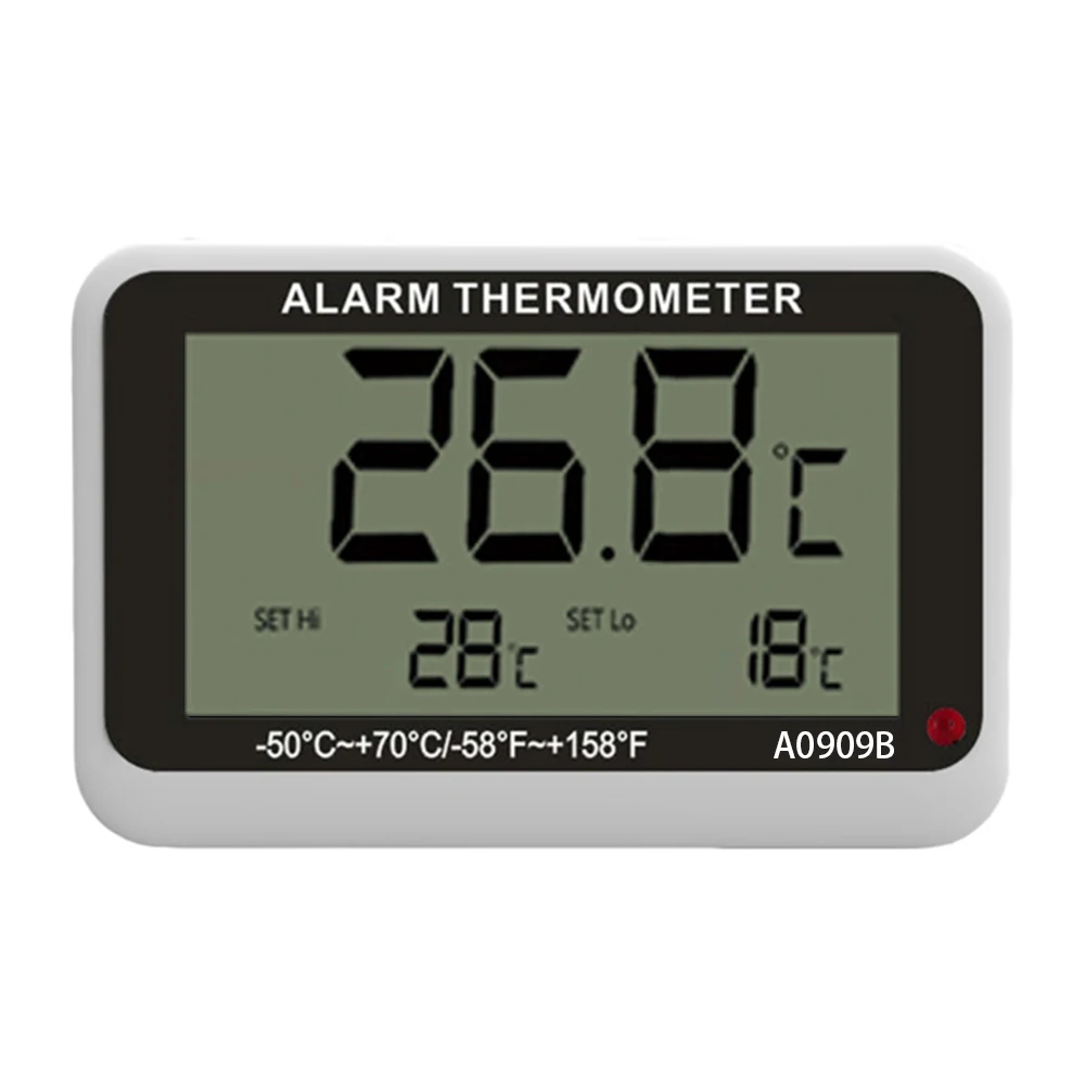 Digital Thermometer Freezer Temp High/Low Temperature & Humidity Meter With Alarm