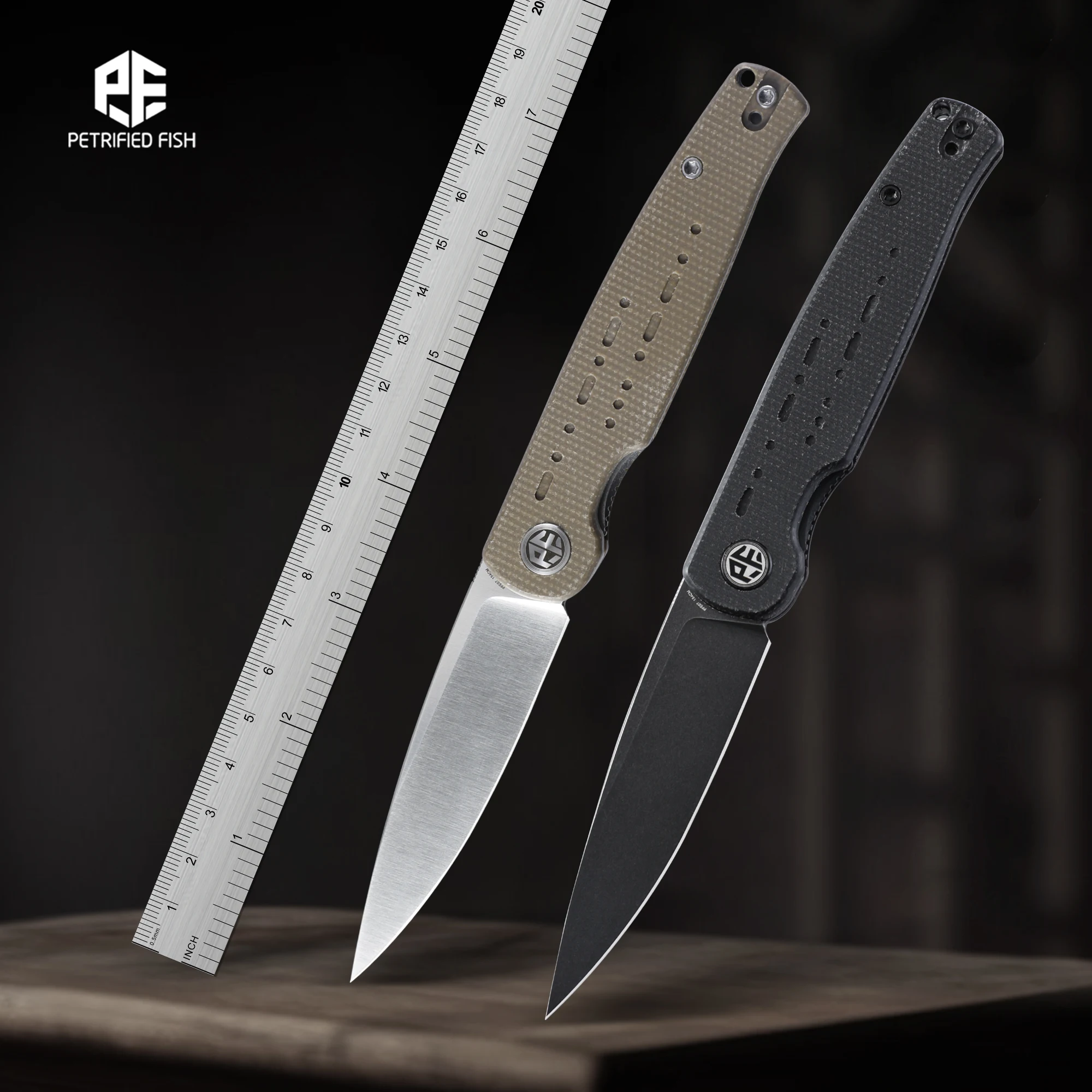 Petrified Fish PFE07 Tactical Folding Knife Pocketknives edc Gear for Men Knife G10 Handle Outdoor Fish Cutting Hand Tools