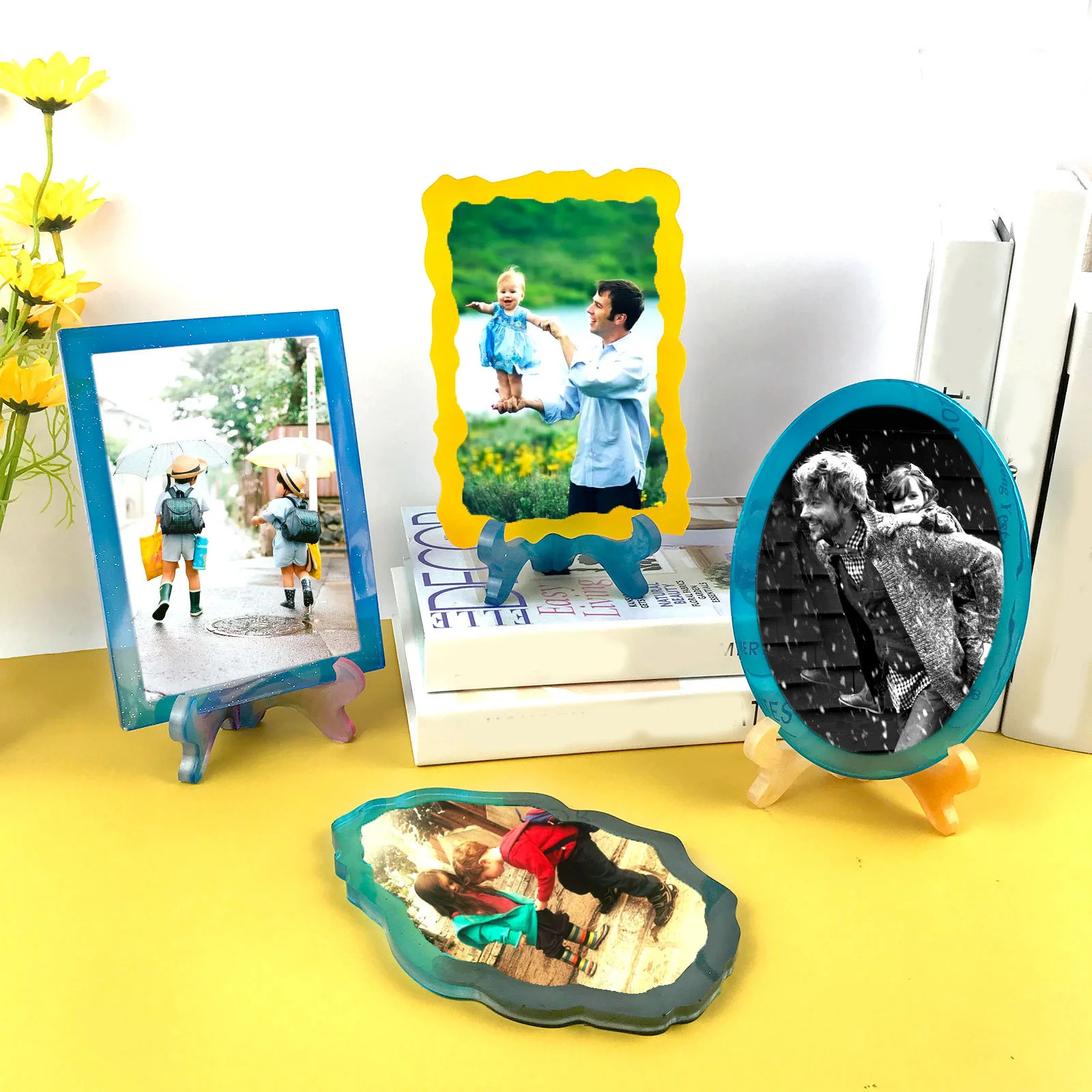 

1Set Silicone Photo Frame Mold Non-Stick Flexible Tear Resistant High Grade Material Ideal for DIY Desktop Adornment Handmade