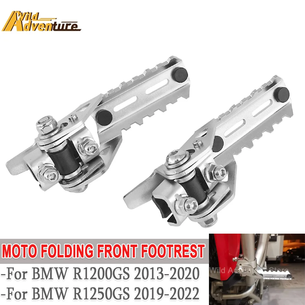 22-25mm Motorcycle Highway Front Foot Pegs Folding Footrests Footpeg Clamps For BMW GS1200 LC R1250GS R1200GS R1250 R1200 GS
