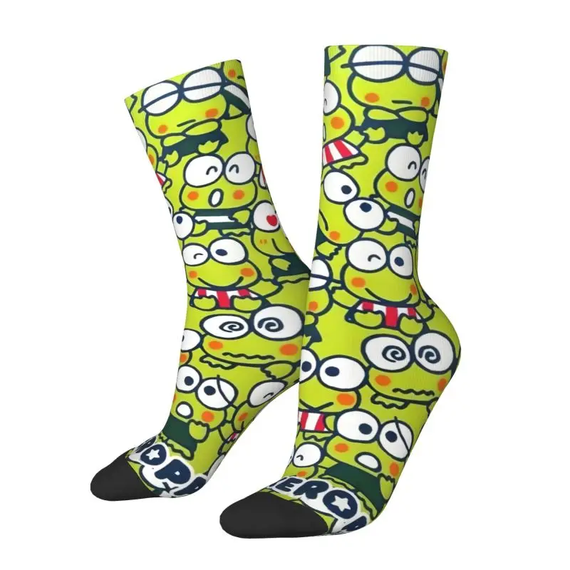 Custom Disney Cartoon Kero Kero Keroppi Sanrio Anime Mens Crew Socks Unisex Cool Spring Summer Autumn Winter Dress Socks