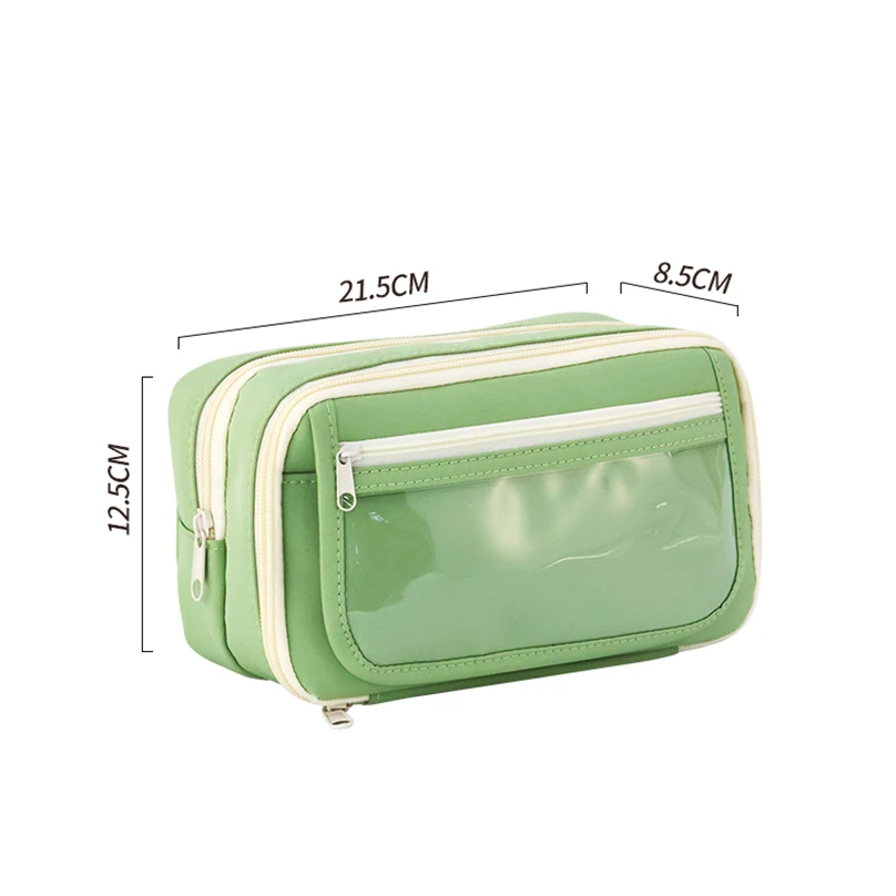 Imagem -03 - Grande Capacidade Pencil Case Pencil Pouch Calças Transparente Case Material Escolar Camadas