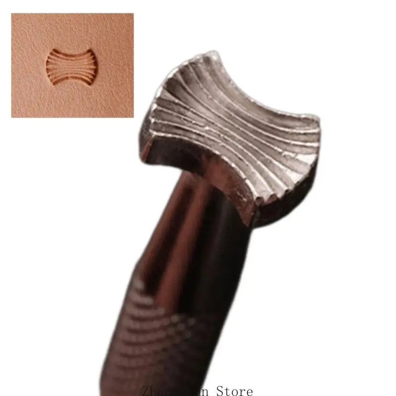 3XUF Lederprägewerkzeug, Metallstempelwerkzeug mit ergonomischem für DIY-Lederhandwerk, Arbeiten, Brieftasche, Gürtel – Detail 3