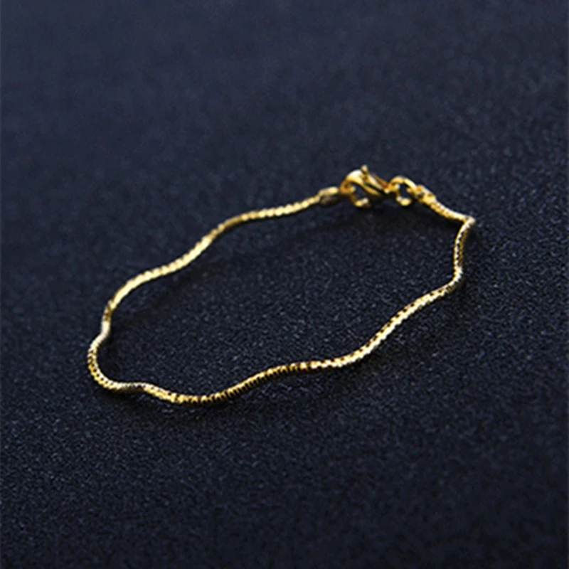 Italian 925 Sterling Silver Rose Gold Plated Women\'s Bracelet Soft Sparkling Three Color Plain Wave Chain Bracelets Shinny