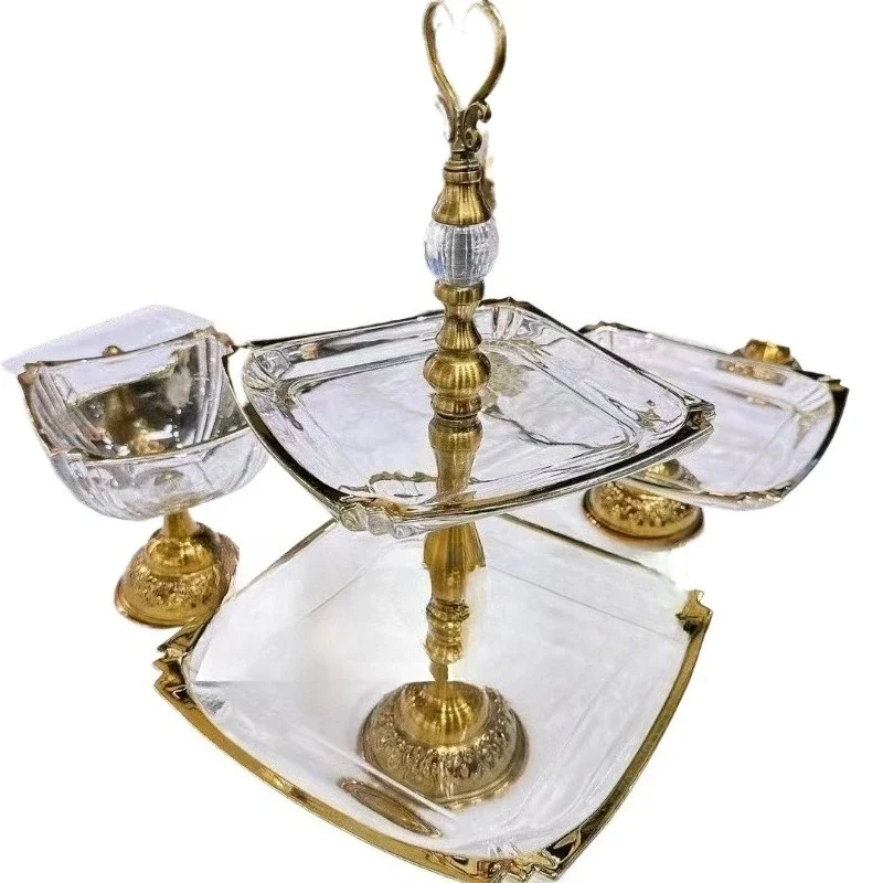 11 legs 13 heads glass fruit plate set, high-end, trendy