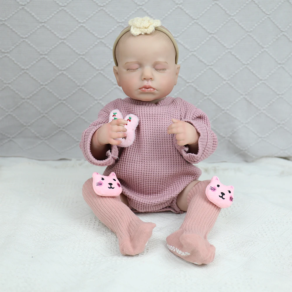 18 polegada loulou corpo inteiro macio vinil menina artesanal 3d pele pintada cabelo realista bebe reborn boneca brinquedo realista boneca brinquedo presente
