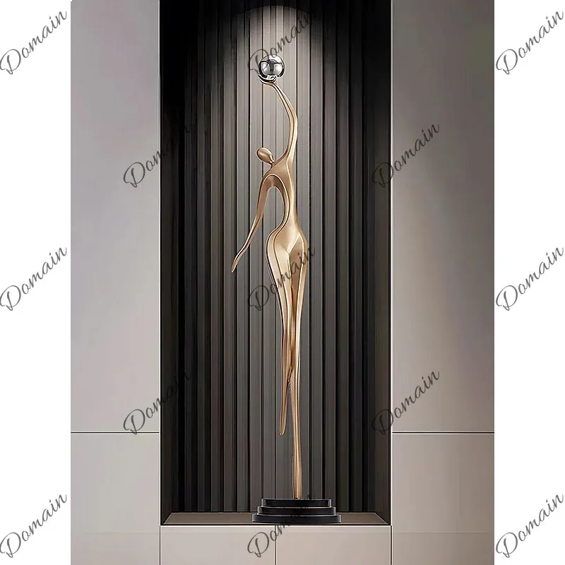 Modern Luxury Abstract Figure Floor Sculpture for Living Room Hallway Creative Art Decor