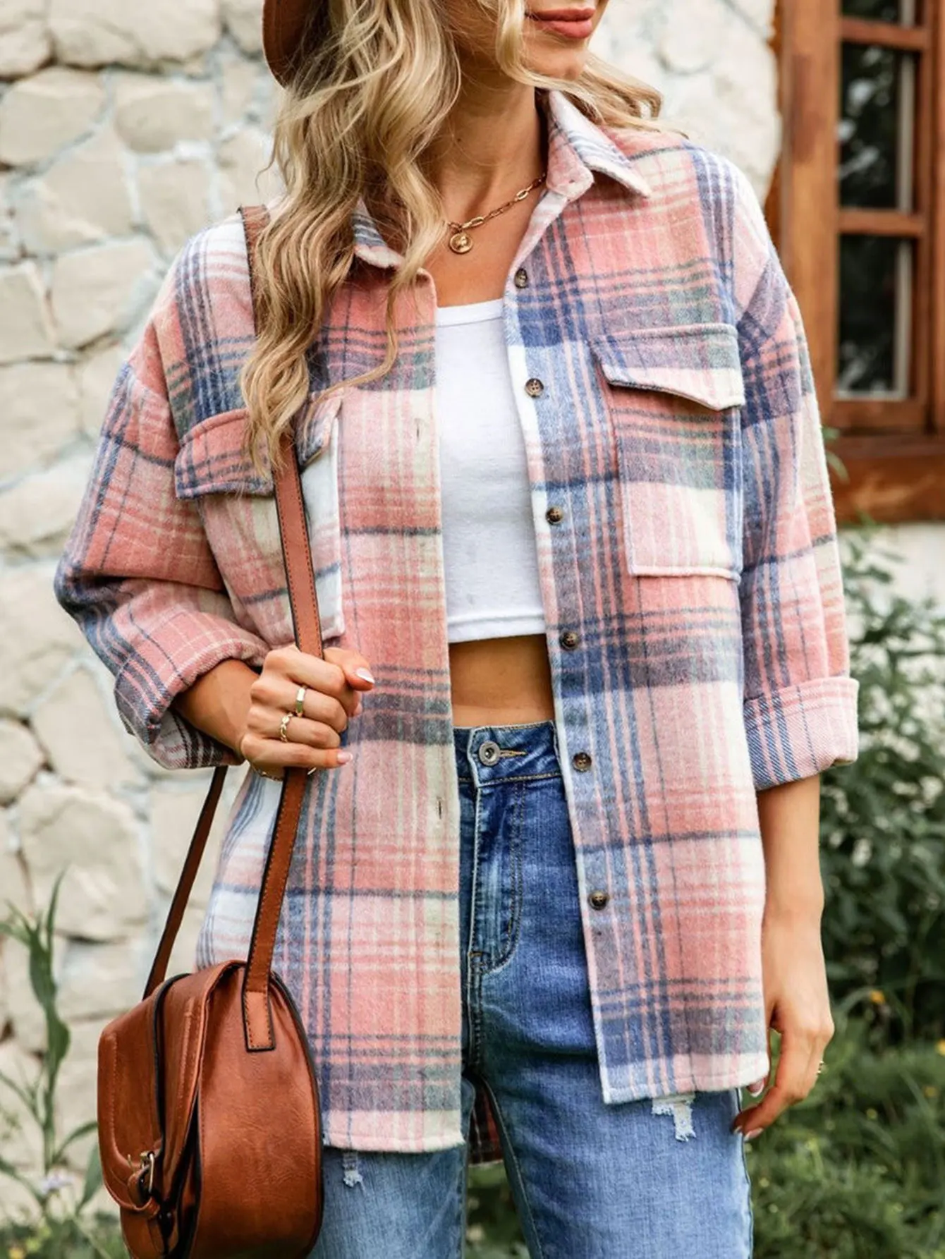 قميص نسائي ريترو فينتاج منقوش بأكمام طويلة للخريف بقصة عادية وياقة كاجوال